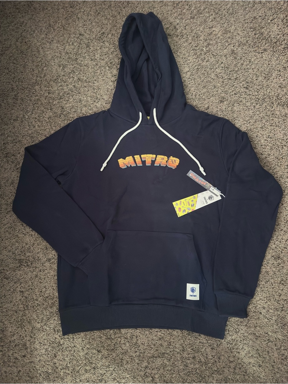 FORTNITE MITRO Navy Pullover Hoodie with Chest Logo